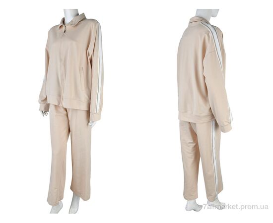 Фотография Спортивный костюм женский Весна/осень 4011-360 beige (3 шт. р.сетка M-XL) "Мир" недорого оптом от прямого поставщика, изображение 3