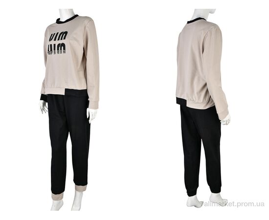 Фотография Спортивный костюм женский Весна/осень 4011-417 grey (3 шт. р.сетка M-XL) "Pryama Vigoda" недорого оптом от прямого поставщика, изображение 3