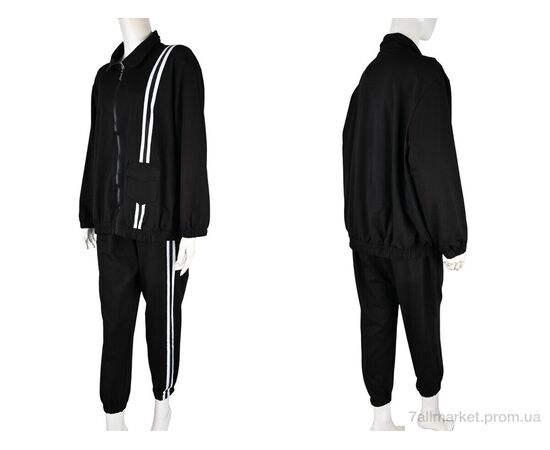 Фотография Спортивный костюм женский Весна/осень 4011-373 black (3 шт. р.сетка XL-3XL) "Pryama Vigoda" недорого оптом от прямого поставщика, изображение 3