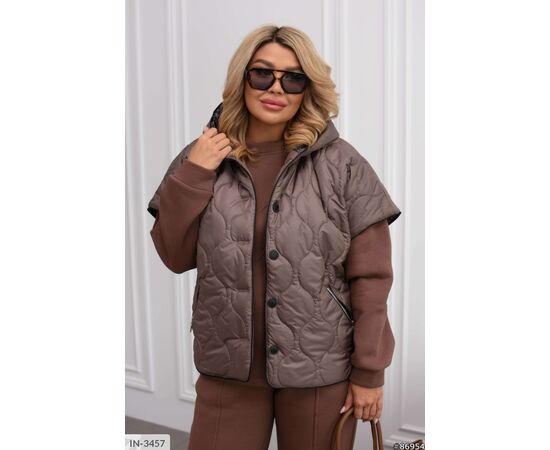 Жіночий костюм кофта з брюками на різанику великі розміри р.46-48;50-52;54-56;58-60 (4кол.) "VLADA" купити недорого від прямого постачальника, зображення 3