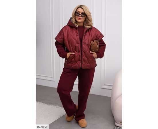 Жіночий костюм кофта з брюками на різанику великі розміри р.46-48;50-52;54-56;58-60 (4кол.) "VLADA" купити недорого від прямого постачальника, зображення 5