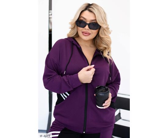 Фотография Женский костюм кофта с брюками на резнике большие размеры р.46-48;50-52;54-56;58-60;62-64 (3цв) "VLADA" купить недорого от прямого поставщика, изображение 5