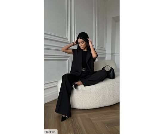 Костюм двійка жіночий з жилетом та брюками р.S-M;M-L (3кол.) "ANNVER" купити недорого від прямого постачальника, зображення 2