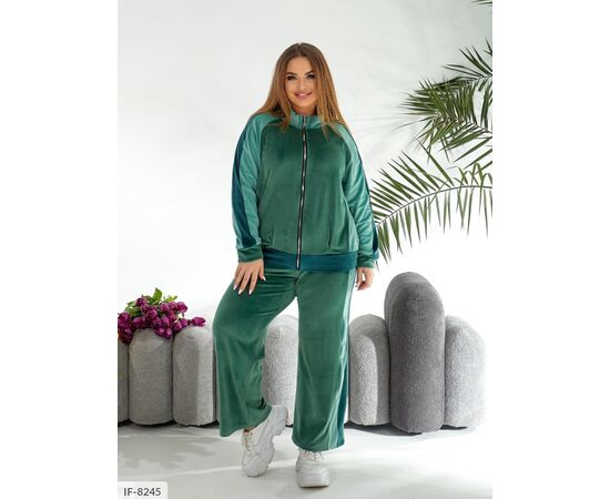 Фотография Женский костюм кофта с брюками на резнике большие размеры р.50-52;54-56;58-60;62-64 (7цв) "LETTI" купить недорого от прямого поставщика, изображение 3