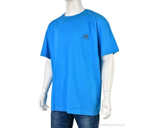 Футболка чоловіча Літо 833М blue (2 шт. р.сітка5XL-6XL) "Textile" недорого оптом від прямого постачальника, зображення 2