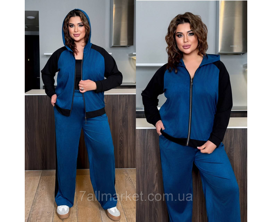 Фотография Костюм женский прогулочный замша+трикотаж (46-60) "LADA" недорого от прямого поставщика, изображение 2