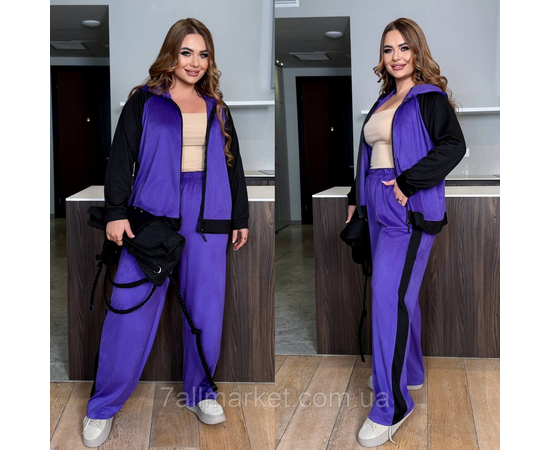 Фотография Костюм женский прогулочный замша+трикотаж (46-60) "LADA" недорого от прямого поставщика, изображение 2