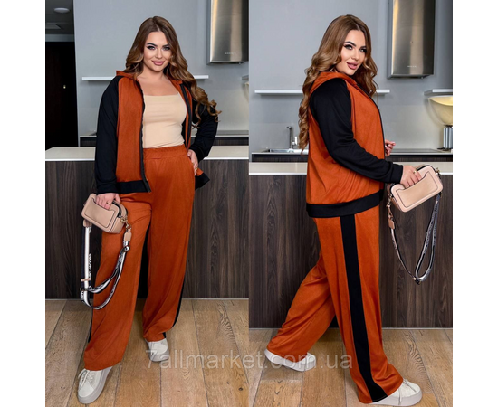 Фотография Костюм женский прогулочный замша+трикотаж (46-60) "LADA" недорого от прямого поставщика, изображение 2