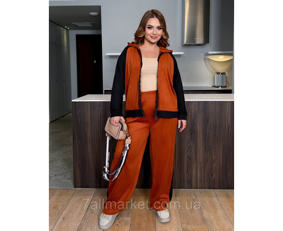Фотография Костюм женский прогулочный замша+трикотаж (46-60) "LADA" недорого от прямого поставщика, изображение 3
