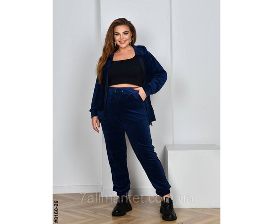 Фотография Спортивный костюм женский на молнии велюр супербатал 54,56.58.60 (5цв) "NOWEMBER", изображение 2