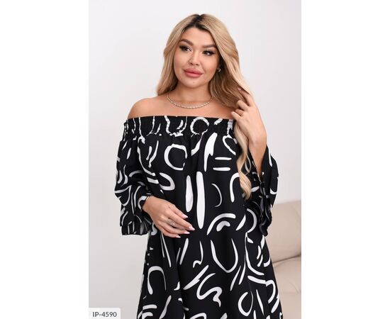 Фотография Женское платье софт р.50-52;54-56;58-60 (3цв) "VIKA" купить недорого от прямого поставщика, изображение 4