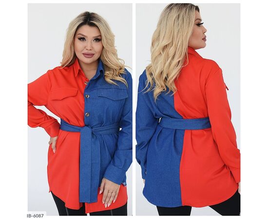 Фотография Женская рубашка БАТАЛ р.50-52;54-56;58-60 (4цв) "VIKA" купить недорого от прямого поставщика, изображение 3