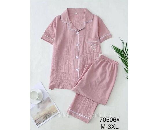 Фотография Пижама женская штаны+рубашка р-ры M-3XL(3цв)"FLOWER" купить недорого от прямого поставщик, изображение 2