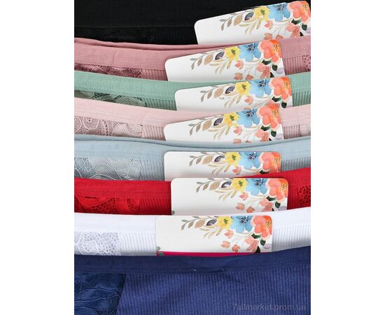 Фотография Трусы Весна/осень X4479 (12210) mix (12 шт. р.сетка 3XL-5XL) "Obuvok" недорого оптом от прямого поставщика, изображение 2