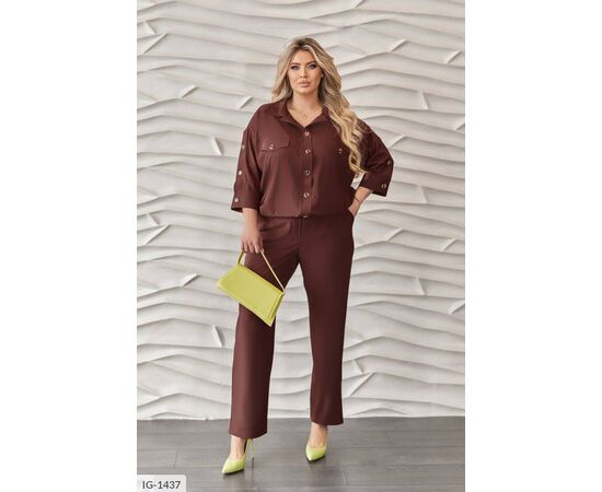 Фотография Костюм женский джинсовый большие размеры р.50-52;54-56;58-60;62-64 "LETTI" купить недорого от прямого поставщика, изображение 17