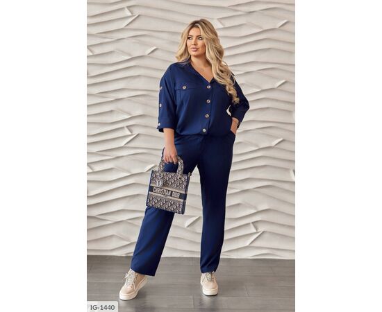 Фотография Костюм женский джинсовый большие размеры р.50-52;54-56;58-60;62-64 "LETTI" купить недорого от прямого поставщика, изображение 3