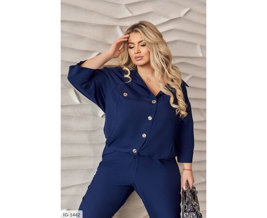 Фотография Костюм женский джинсовый большие размеры р.50-52;54-56;58-60;62-64 "LETTI" купить недорого от прямого поставщика, изображение 5