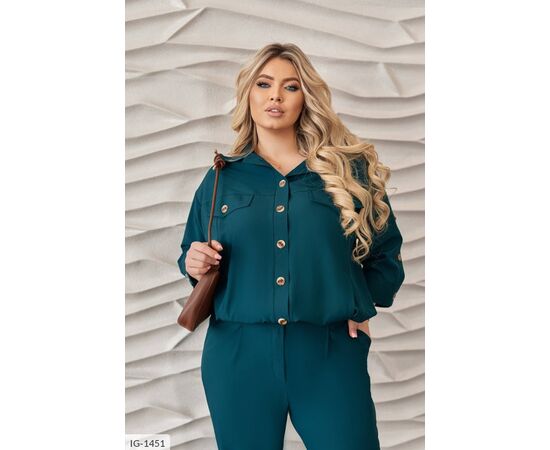 Фотография Костюм женский джинсовый большие размеры р.50-52;54-56;58-60;62-64 "LETTI" купить недорого от прямого поставщика, изображение 13