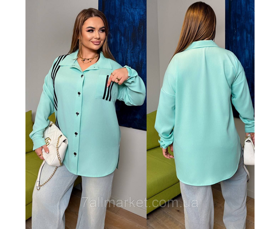 Фотография Рубашка женская креп софт с лампасами (46-60)  "LADA" недорого от прямого поставщика, изображение 2