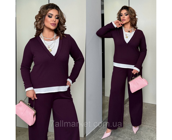 Фотография Костюм двойка женский  рубчик размеры 46-60 "LADA" недорого от прямого поставщик, изображение 2