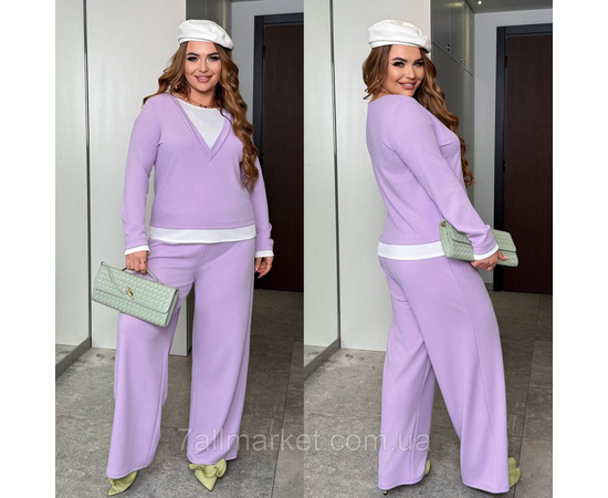 Костюм двійка жіночий рубчик розміри 46-60 "LADA" недорого від прямого постачальника, зображення 2