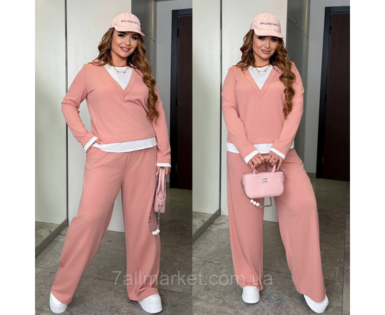 Костюм двійка жіночий рубчик розміри 46-60 "LADA" недорого від прямого постачальника, зображення 2