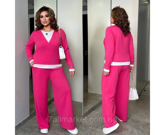 Костюм двійка жіночий рубчик розміри 46-60 "LADA" недорого від прямого постачальника, зображення 2