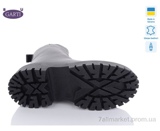 Черевики жіночі стильні Весна/осінь 305 чорна шкіра байка (6 пар р.36-40) "Garti" недорого оптом від прямого постачальника, зображення 3