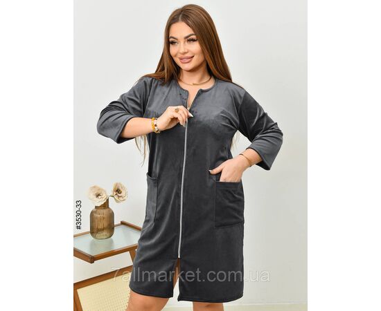 Фотография Халат женский на молнии полубалтал 48,50,52 (5цв) "NOWEMBER" недорого от прямого поставщика, изображение 3