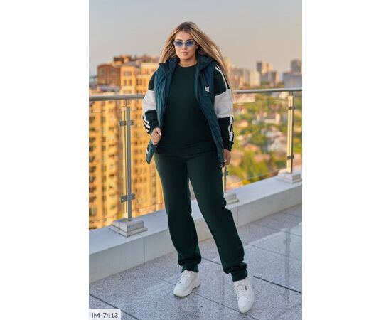 Фотография Женский прогулочный костюм со штанами большие размеры р.50-52;54-56;58-60;62-64 "LETTI" купить недорого от прямого поставщика, изображение 5