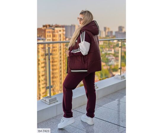 Фотография Женский прогулочный костюм со штанами большие размеры р.50-52;54-56;58-60;62-64 "LETTI" купить недорого от прямого поставщика, изображение 15