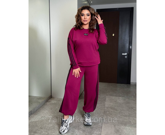 Костюм 3-ка жіночий прогулянковий двонитка з лампасами (42-60) "LADA" недорого від прямого постачальника, зображення 3