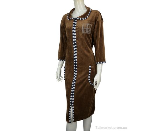 Халат жіночий Весна/осінь Халат велюр 001-3 mix (5 шт. р.сітка50-58) "Banko" недорого оптом від прямого постачальника, зображення 2