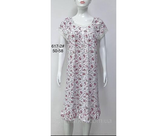 Нічна сорочка жіноча розміри 50-58 (2кв)"FLOWER" купити недорого від прямого постачальника, зображення 2