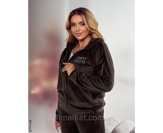 Спортивний костюм жіночий велюр напівбатал 48,50,52 (9кв) "NOWEMBER" недорого від прямого постачальника, зображення 4