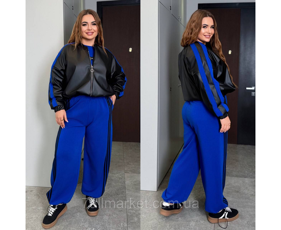 Костюм 3-ка жіночий прогулянковий двонитка з лампасами (42-60) "LADA" недорого від прямого постачальника, зображення 2