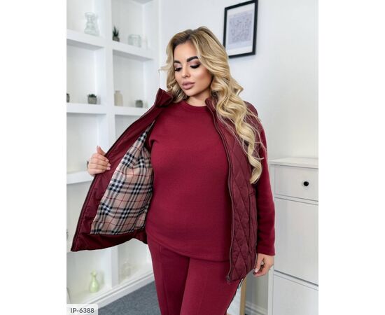 Жіночий костюм кофта з брюками на різанику великі розміри р.46-48;50-52;54-56;58-60;62-64 (4кол.) "VLADA" купити недорого від прямого постачальника, зображення 8