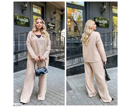 Костюм жіночий напівбатальний лляний р.50-52;54-56;58-60 (4кол.) "VIKA" купити недорого від прямого постачальника, зображення 7