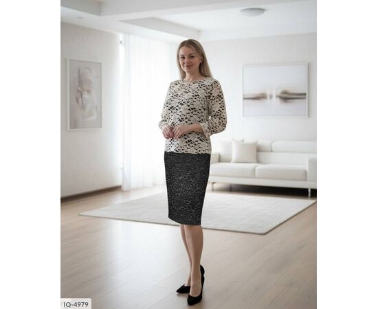 Тепла, стильна, з ніжним малюнком на меху р.48;50;52 "LANA" купити недорого від прямого постачальника, зображення 2