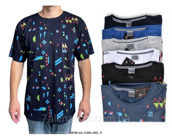 Фотография Футболка мужская стильная с принтом батал  р 54-62 (микс) "MODY" недорого оптом от прямого поставщика, изображение 2