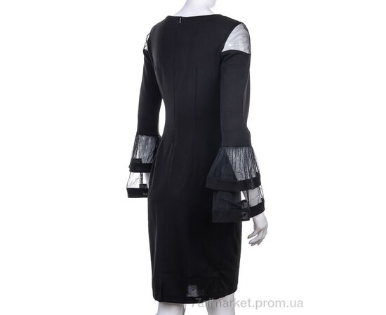 Фотография Платье женское Весна/осень 912 black (3 шт. р.сетка 36-40) "Vande Grouff" недорого оптом от прямого поставщика, изображение 2