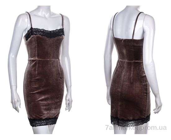 Фотография Платье женское Лето 972 brown (2 шт. р.сетка 34-36) "Vande Grouff" недорого оптом от прямого поставщика, изображение 3