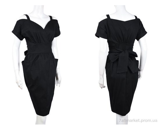 Фотография Платье женское Лето 1030 чорний (4 шт. р.сетка 36-42) "Vande Grouff" недорого оптом от прямого поставщика, изображение 3