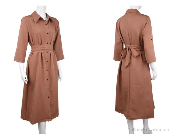 Фотография Платье женское Лето 1026 коричневий (3 шт. р.сетка 40-44) "Vande Grouff" недорого оптом от прямого поставщика, изображение 4