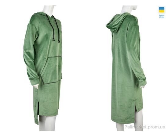 Фотография Платье женское Зима 1036 зелений (2 шт. р.сетка 38-42) "Vande Grouff" недорого оптом от прямого поставщика, изображение 3