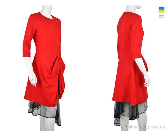 Фотография Платье женское Весна/осень 834 червоний (2 шт. р.сетка 36-38) "Vande Grouff" недорого оптом от прямого поставщика, изображение 3