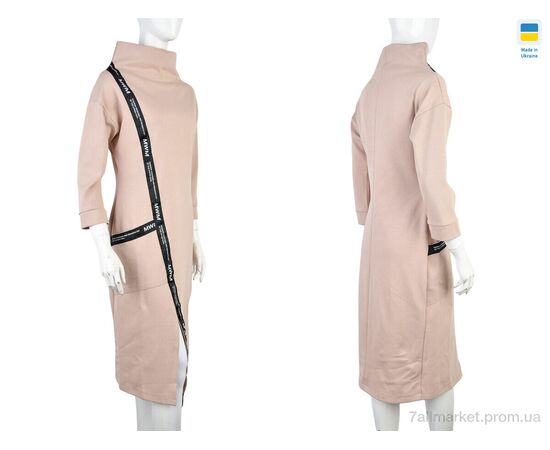 Фотография Платье женское Весна/осень 102 бежевий (2 шт. р.сетка 42-46) "Vande Grouff" недорого оптом от прямого поставщика, изображение 3