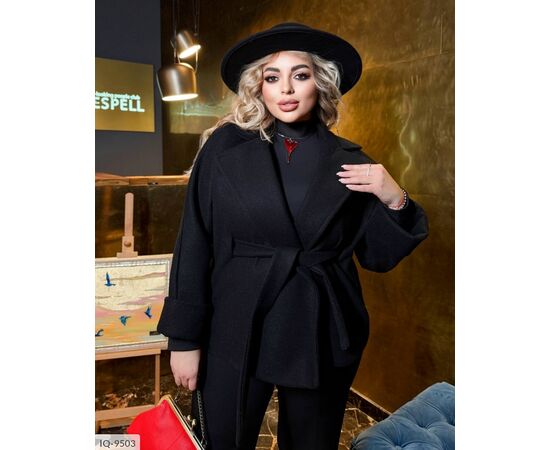 Женское кашемировое пальто БАТАЛ р.48-50;52-54;56-58 (3цв) "VLADA" купить недорого от прямого поставщика, зображення 3