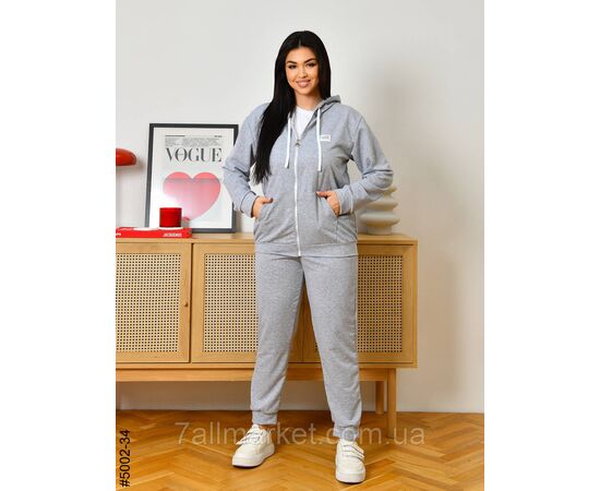 Спортивний костюм жіночий двонитка на блискавці батал 50,52,54,56 (3кв) "NOWEMBER", зображення 2