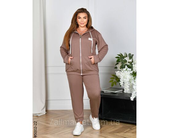 Спортивний костюм жіночий двонитка на блискавці батал 50,52,54,56 (3кв) "NOWEMBER", зображення 4